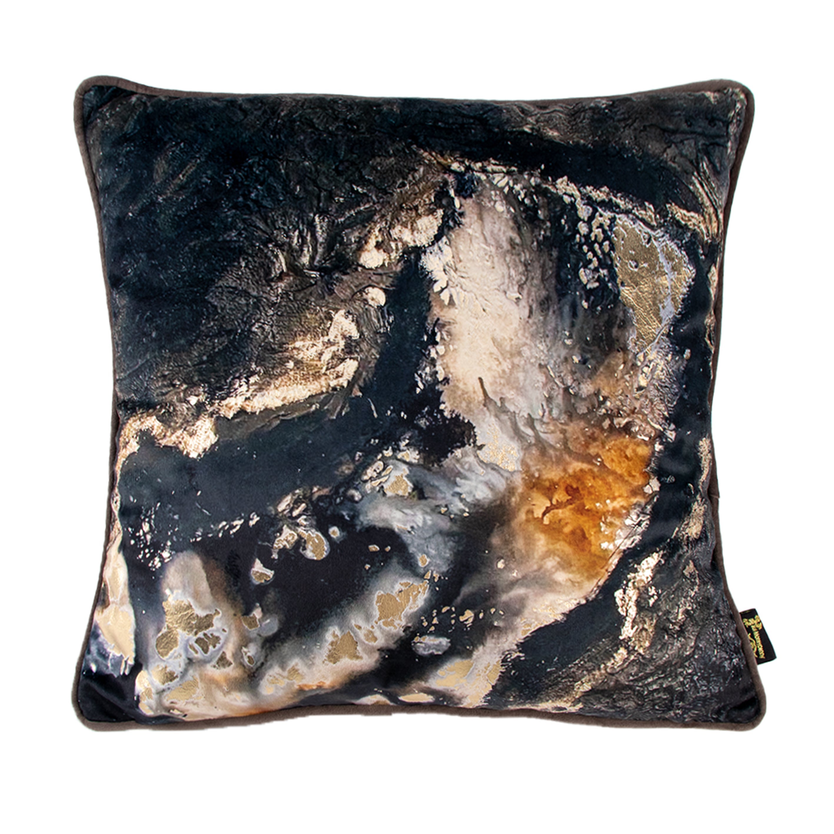 Malini Pollenca Black Splash Of Must Square Cushion